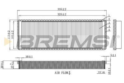 Фильтр, воздух во внутренном пространстве BREMSI FC1915