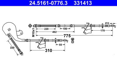 Тормозной шланг ATE 24.5161-0776.3