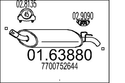 Глушитель выхлопных газов конечный MTS 01.63880