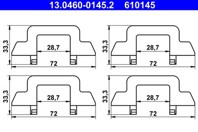Комплектующие, колодки дискового тормоза ATE 13.0460-0145.2