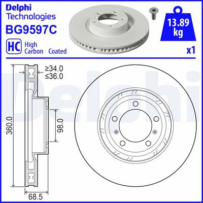 Bremžu diski DELPHI BG9597C