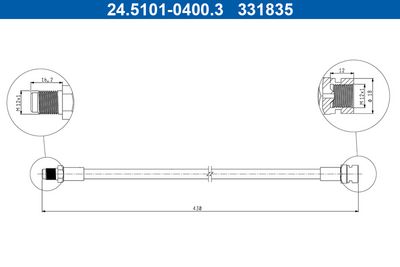 Bremžu šļūtene ATE 24.5101-0400.3
