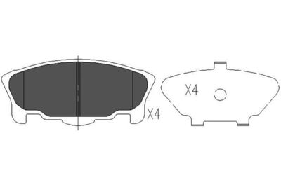 Bremžu uzliku kompl., Disku bremzes KAVO PARTS KBP-1507