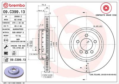 Bremžu diski BREMBO 09.C399.13