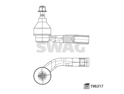 Наконечник поперечной рулевой тяги SWAG 33 11 2120