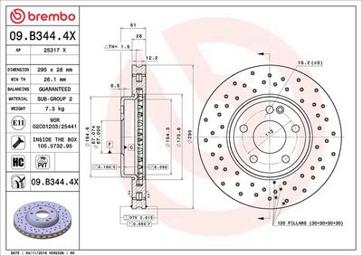 Bremžu diski BREMBO 09.B344.4X