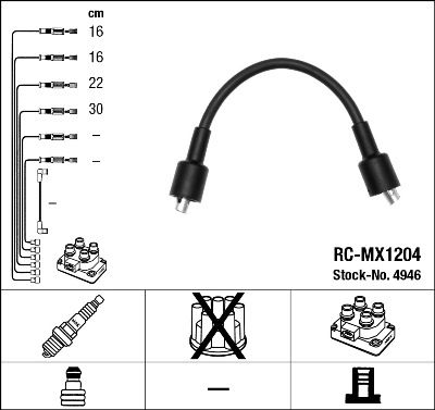 Augstsprieguma vadu komplekts NGK 4946