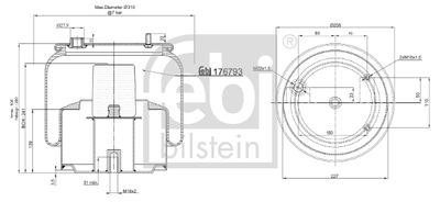 Pneimoatsperes spilvens, Pneimopiekare FEBI BILSTEIN 176793