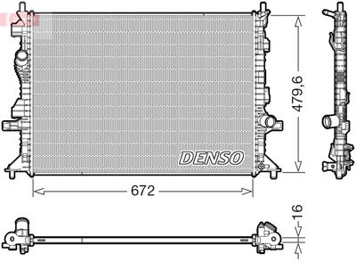 Радиатор, охлаждение двигателя DENSO DRM10126