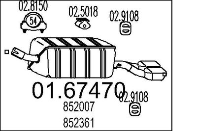 Глушитель выхлопных газов конечный MTS 01.67470