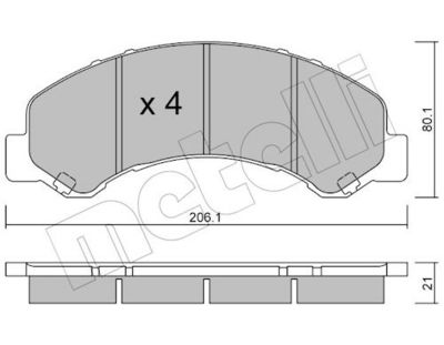 Комплект тормозных колодок, дисковый тормоз METELLI 22-0621-0