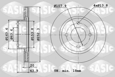 Тормозной диск SASIC 9004819J