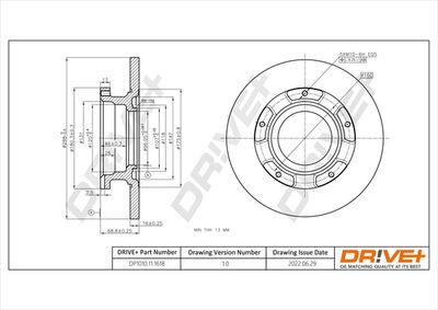 Тормозной диск Dr!ve+ DP1010.11.1618