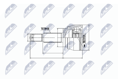 Шарнирный комплект, приводной вал NTY NPZ-DW-025