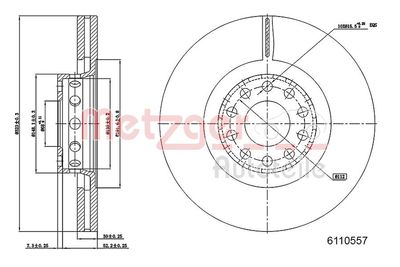Тормозной диск METZGER 6110557