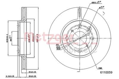 Тормозной диск METZGER 6110059