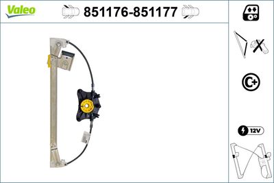 Stikla pacelšanas mehānisms VALEO 851176