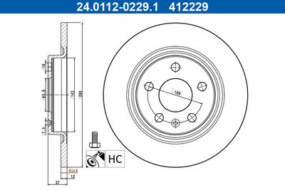 Тормозной диск ATE 24.0112-0229.1