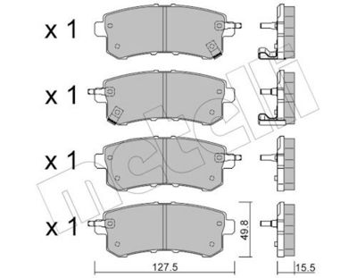 Bremžu uzliku kompl., Disku bremzes METELLI 22-1155-0