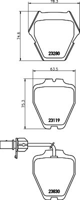Bremžu uzliku kompl., Disku bremzes HELLA PAGID 8DB 355 009-031