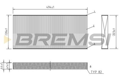 Фильтр, воздух во внутренном пространстве BREMSI FC1522