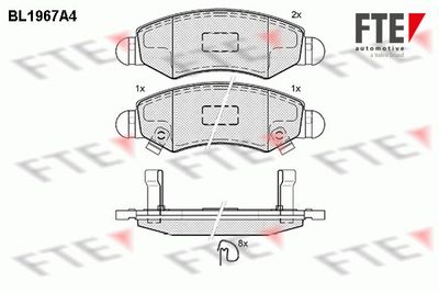 Bremžu uzliku kompl., Disku bremzes FTE 9010550