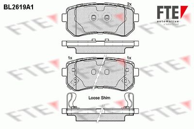 Bremžu uzliku kompl., Disku bremzes FTE 9010867