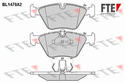 Bremžu uzliku kompl., Disku bremzes FTE 9010198