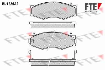 Комплект тормозных колодок, дисковый тормоз FTE 9010069