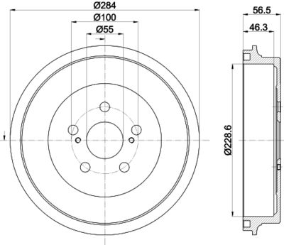 HELLA PAGID 8DT355303091 Bremžu trumulis