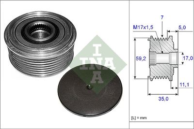 Механизм свободного хода генератора Schaeffler INA 535 0087 10