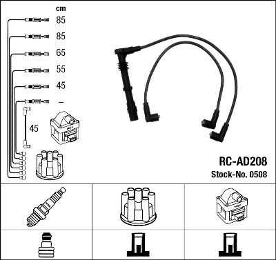 Комплект проводов зажигания NGK 0508