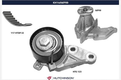 Ūdenssūknis + Zobsiksnas komplekts HUTCHINSON KH 140WP99
