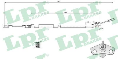 Тросик, cтояночный тормоз LPR C0448B