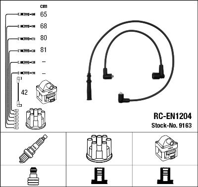 NGK 9163 Augstsprieguma vadu komplekts