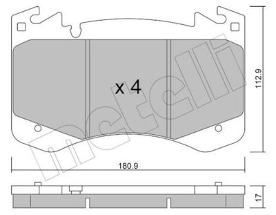 Bremžu uzliku kompl., Disku bremzes METELLI 22-1392-0