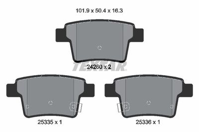 Комплект тормозных колодок, дисковый тормоз TEXTAR 2426001