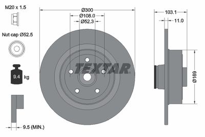 Тормозной диск TEXTAR 92239603