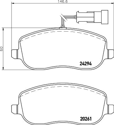 Bremžu uzliku kompl., Disku bremzes HELLA PAGID 8DB 355 006-761
