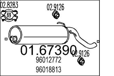 Izplūdes gāzu trokšņa slāpētājs (pēdējais) MTS 01.67390