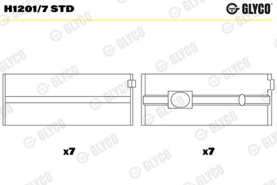 Подшипник коленвала GLYCO H1201/7 STD