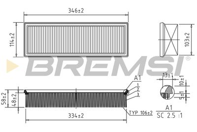 Воздушный фильтр BREMSI FA2119