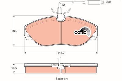 Комплект тормозных колодок, дисковый тормоз TRW GDB1105
