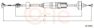Трос, управление сцеплением COFLE 92.10.3443