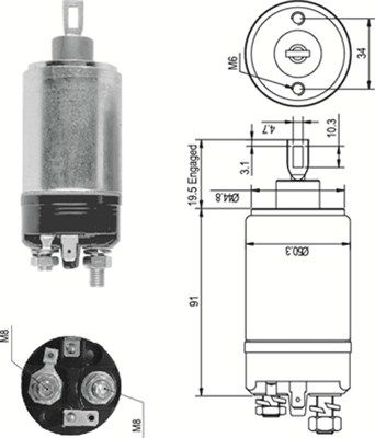 Ievilcējrelejs, Starteris MAGNETI MARELLI 940113050088
