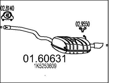 Глушитель выхлопных газов конечный MTS 01.60631