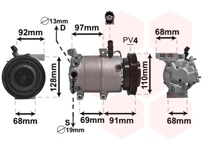 Компрессор, кондиционер VAN WEZEL 8200K412