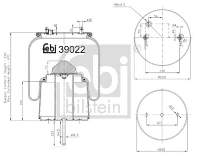 Pneimoatsperes spilvens, Pneimopiekare FEBI BILSTEIN 39022
