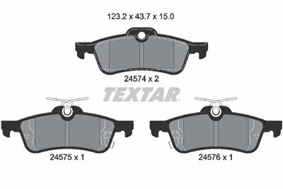 Bremžu uzliku kompl., Disku bremzes TEXTAR 2457401
