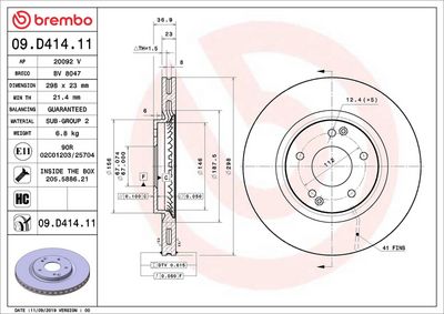 Bremžu diski BREMBO 09.D414.11